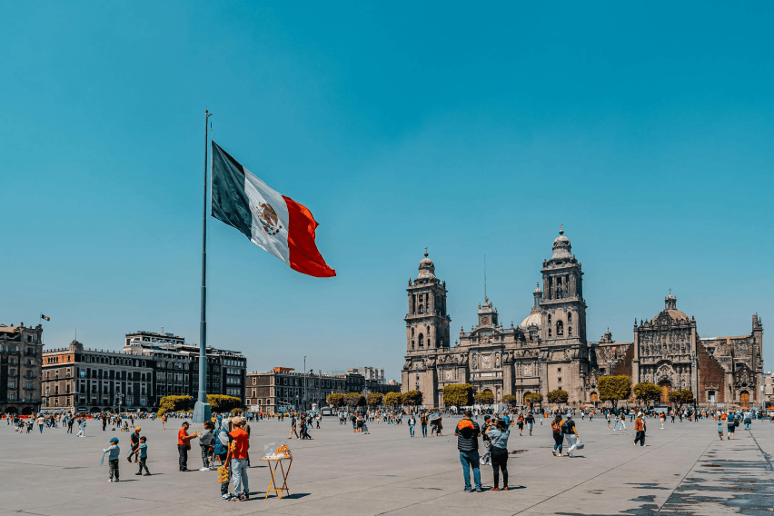 Mexican flag flying